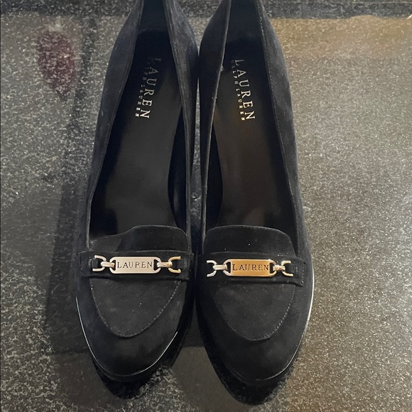 Polo Ralph Lauren Shoes - Polo by Ralph Lauren Black Heels 3.5in with Silver Accent